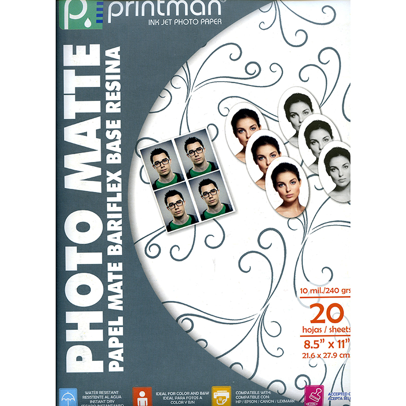 Papel Printman Photo Matte Bariflex 8.5"x11" con 20 hojas (278112)