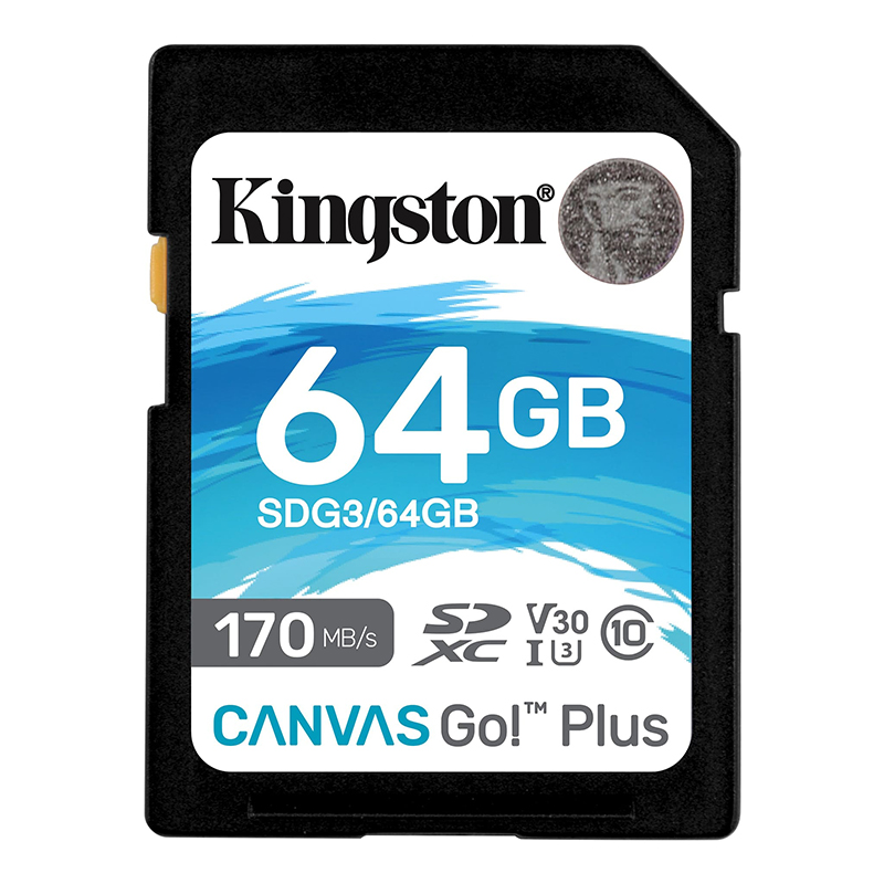 Memoria Kingston Canvas Go! Plus SDXC 64GB UHS-I U3 Clase 10 V30